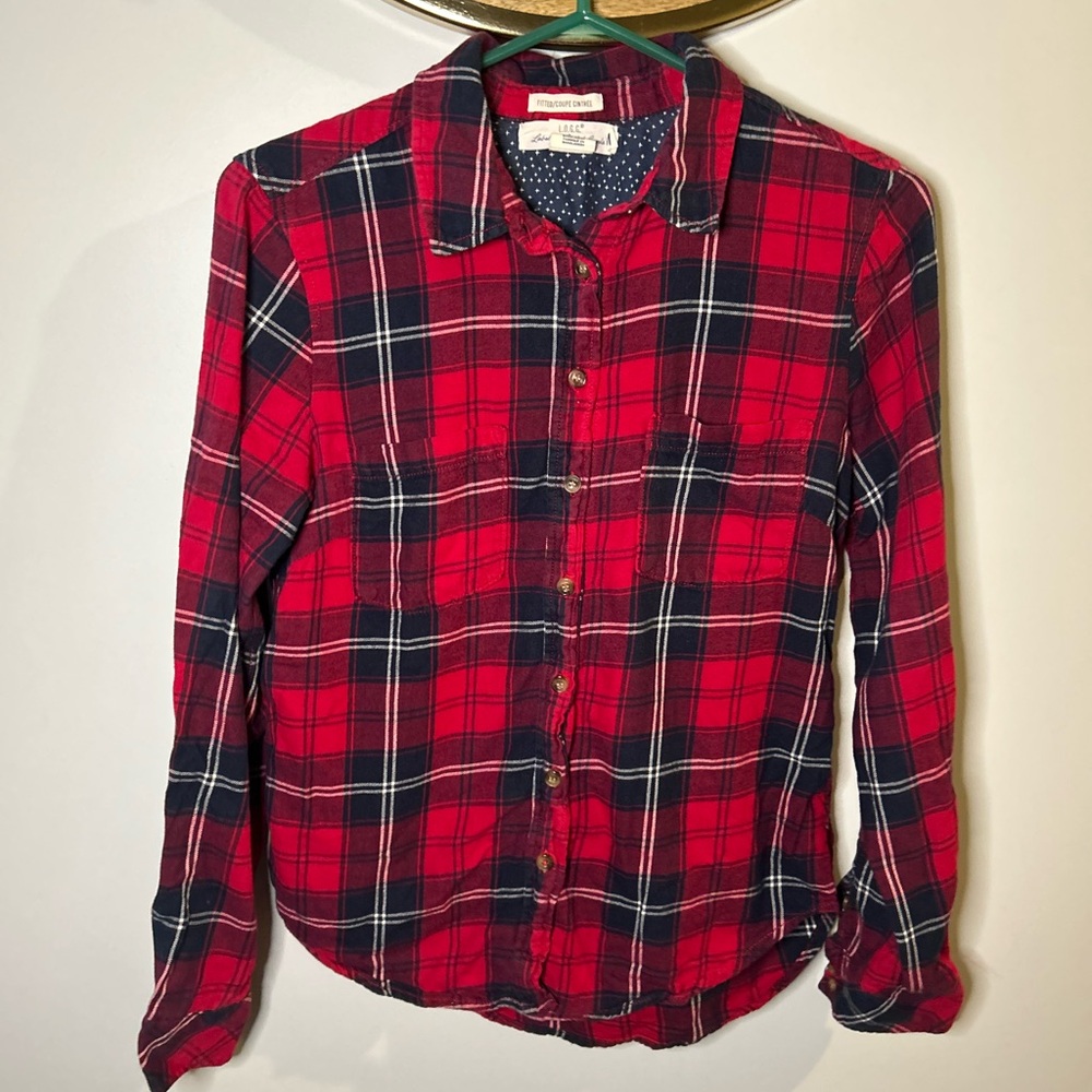 LOGG Red and Navy Plaid Men's Shirt